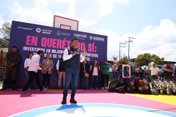 Huimilpan impulsa el desarrollo social con entrega de apoyos y rehabilitación de espacios con SEDESOQ.
